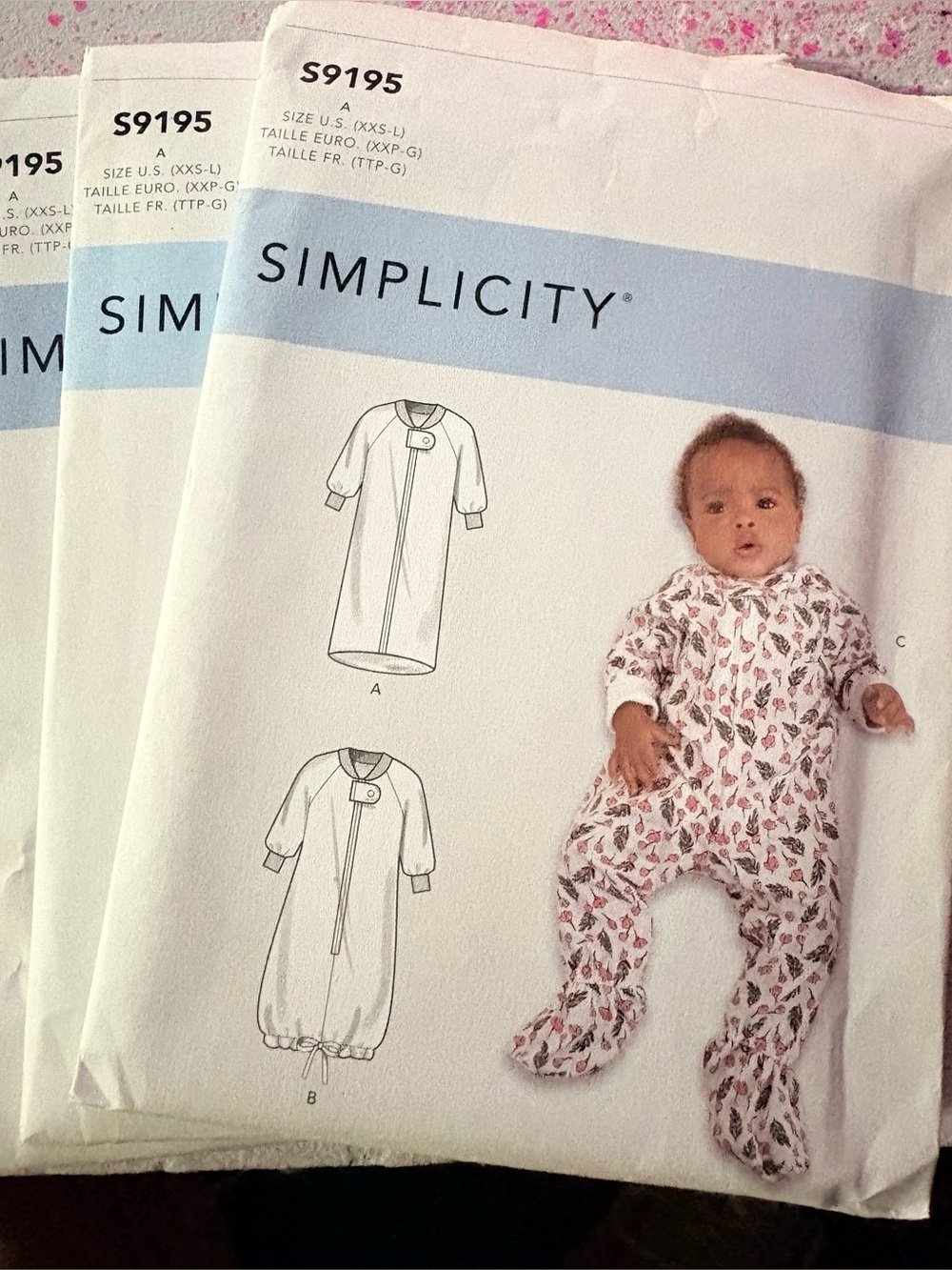 BN UNCUT SIMPLICITY 9195 A BABY SEWING PATTERNS